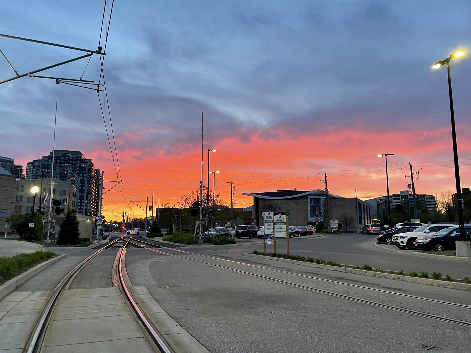 Burning Sky over the Tram